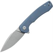Kubey 901U Calyce Stonewash 14C28N Linerlock Knife Blue G10 Handles