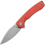 Kubey 901V Calyce Stonewash 14C28N Linerlock Knife Red G10 Handles