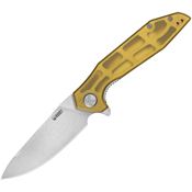 Kubey 117N Nova Satin 14C28N Drop Point Linerlock Knife Ultem Handles