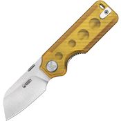Kubey 407C Boxer Satin 14C28N Sheepsfoot Linerlock Knife Ultem Handles