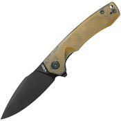 Kubey 901Z Calyce Blackwash 14C28N Linerlock Knife Amber Ultem Handles