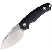 Kunwu F706BK2 Stiffy D Satin Fixed Blade Knife Black Micarta Handles