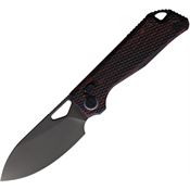 Kunwu X705XLA2 Pulsar Black DLC Elmax Drop Point Xt Lock Knife Black/Red Textured G10 Handles
