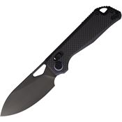Kunwu X705XLF Pulsar Black DLC Elmax Drop Point Xt Lock Knife Carbon Fiber Handles