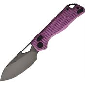 Kunwu X705T3 Pulsar Black DLC Elmax Drop Point Xt Lock Knife Purple Textured Titanium Handles