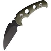 Main Street 043 Fighting Utility Black carbon Steel Wharncliffe Knife OD Green G10 Handles