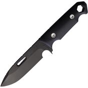 Main Street 031 STA Sniper Black Carbon Steel Drop Point Fixed Blade Knife Black G10 Handles