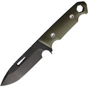 Main Street 041 STA Sniper Black Carbon Steel Drop Point Fixed Blade Knife OD Green G10 Handles