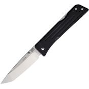 Main Street 000 Route 66 Tumbled S45VN Tanto Lockback Knife Black G10 Handles