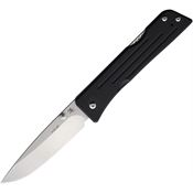 Main Street 001 Route 66 Tumbled S45VN Drop Point Lockback Knife Black G10 Handles