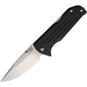 Main Street 019 Bourbon Black S45VN Drop Point Lockback Knife Black G10 Handles