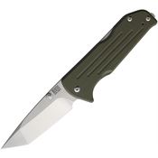 Main Street 020 Bourbon Tumbled S45VN Tanto Lockback Knife Od Green G10 Handles