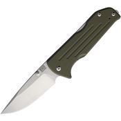 Main Street 021 Bourbon Tumbled S45VN Drop Point Lockback Knife Od Green G10 Handles