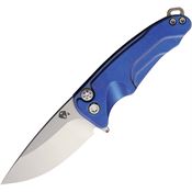 Medford T394TQ37A2 Smooth Criminal Tumbled S45VN Drop Point Button Lock Knife Tumbled Blue Finish Titanium Handles