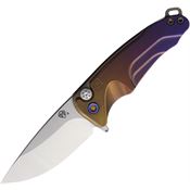 Medford T394TQ39A5 Smooth Criminal Tumbled S45VN Drop Point Button Lock Knife Bronze/Violet Fade Tumbled Finish Titanium Handles