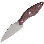 Mercury 9HWKRBFC Hawky Stonewash M390 Fixed Blade Knife Red Burlap Micarta Handles