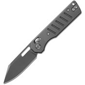 Miguron 822ADG Gatov Gray D2 Clip Point Crossbar Lock Knife Dark Gray Aluminum Handles