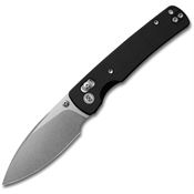 Miguron 817AWBK Vakor Stonewash 14C28N Drop Point Crossbar Lock Knife Black G10 Handles