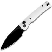 Miguron 817AWH Vakor Black 14C28N Drop Point Crossbar Lock Knife White G10 Handles