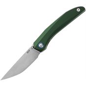 MKM-Maniago DTAG Detonario Stonewash M390 Linerlock Knife Green Anodized Aluminum Handles