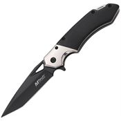Mtech 2019BK Assist Open Black Tanto Linerlock Knife Black Wood Handles