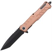 Mtech 2032BN Assist Open Black Tanto Linerlock Knife Tan Handles