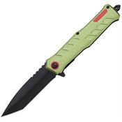 Mtech 2032GN Assist Open Black Tanto Linerlock Knife Green Handles