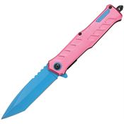 Mtech 2032PK Assist Open Tanto Linerlock Knife Pink/Blue Handles