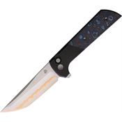 North Mountain Blade 2407BLCF5 Chop 2 Tanto Button Lock Knife Blue Galaxy Ceramic Carbon Fiber Handles