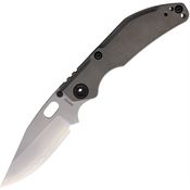 North Mountain Blade 2521TI BBNM Stonewash Bowie Framelock Knife Stonewash Finish Titanium Handles