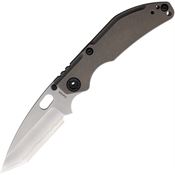 North Mountain Blade 2522TI BBNM Stonewash Tanto Framelock Knife Stonewash Gray Finish Titanium Handles
