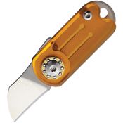 Novelty 343 Mini Key Ring Knife Amber Translucent Handles