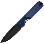Oknife DURONNB Duron Black Nitro V Drop Point Framelock Knife Navy Blue Oal Super Aluminum Handles