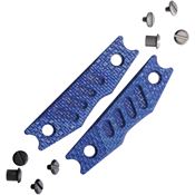 Petrified Fish E18BCOL Bison L Scales Blue Knife Carbon Fiber Handles