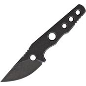 Petrified Fish E13DW Bison Black Stonewash 14C28N Fixed Blade Knife Black Stonewash Handles