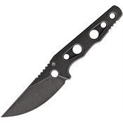 Petrified Fish E18DWK Bison L Black Stonewash N690 Fixed Blade Knife Black Stonewash Handles