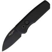 Pro Tech R5303 Auto Runt 5 Black DLC MagnaCut Wharncliffe Button Lock Knife Black Anodized Aluminum Handles