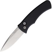Pro Tech DUKE2101 Auto Duke 2 Stonewash MagnaCut Drop Point Button Lock Knife Black Anodized Aluminum Handles