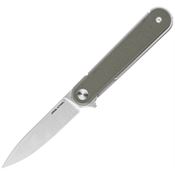 Real Steel 8061AG Iris Satin Linerlock Knife Green G10 Handles