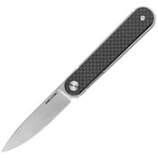 Real Steel 8061BF Iris Satin Linerlock Knife Black G10/Carbon Fiber Handles