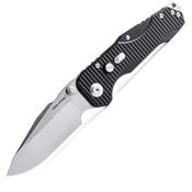 Real Steel 7911SB Evolution Ironclad Stonewash D2 Drop Point Framelock Knife Black G10 Handles