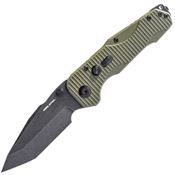 Real Steel 7912BG Evolution Ironclad Blackwash D2 Tanto Framelock Knife Od Green G10 Handles