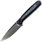 Real Steel 3501FB Dex Apex Satin M390 Fixed Blade Knife Black G10 - Black/Blue Carbon Fiber Hanldes