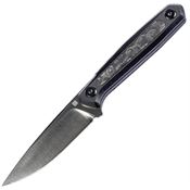 Real Steel 3501FD Dex Apex Satin M390 Fixed Blade Knife Black G10 - Rose Carbon Fiber Hanldes