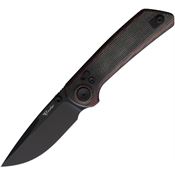 Reate 208 PL-XT Black Nitro V Pivot Lock Black/Red Micarta Handles