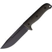 Reiff VN11BGCMBLKA Vicon Black MagnaCut Clip Point Fixed Blade Knife Green Micarta Handles