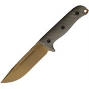 Reiff VN11DODGBLKA Vicon Dark Earth MagnaCut Clip Point Fixed Blade Knife Green G10 Handles