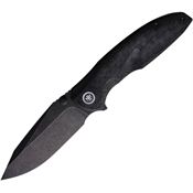 Remette RTCLG2 Cool Whale Blackwash 14C28N Linerlock Knife Carbon Fiber G10 Handles