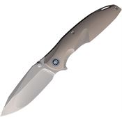 Remette RTCLT1 Cool Whale M390 Framelock Knife Gray Sand Blast Titanium Handles