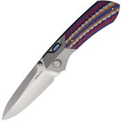Remette RTPTNC Meteor Button Black M390 Framelock Knife Carbon Fiber Handles